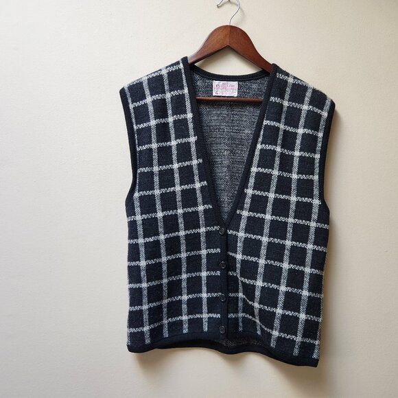 Pendleton 100% wool grid print sweater vest / L - Picture 1 of 5